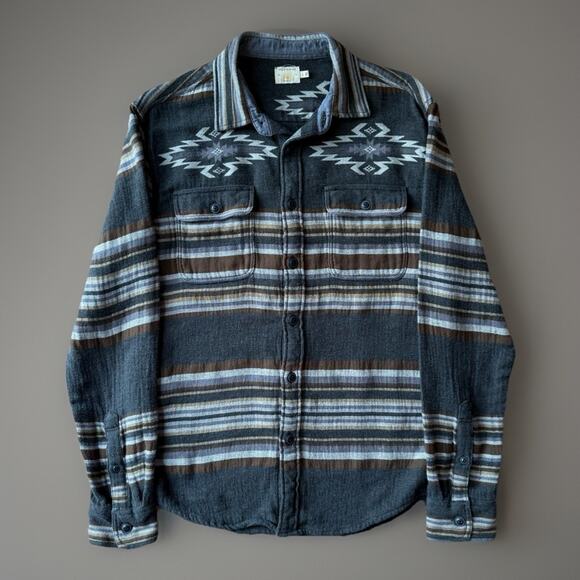 Faherty Doug Good Feather Canyon Shirt S Multicolor Argyle Flannel Western - Picture 1 of 9